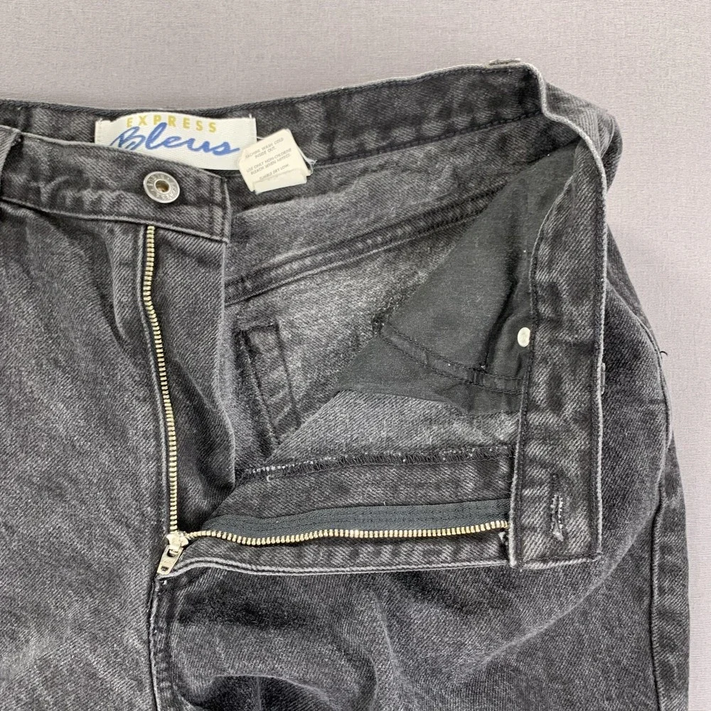 Vintage Express Bleus Jeans Womens 13/14L Black Stonewash Straight High Rise 90s